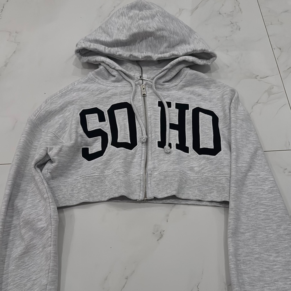 Garage cropped zip up hoodie